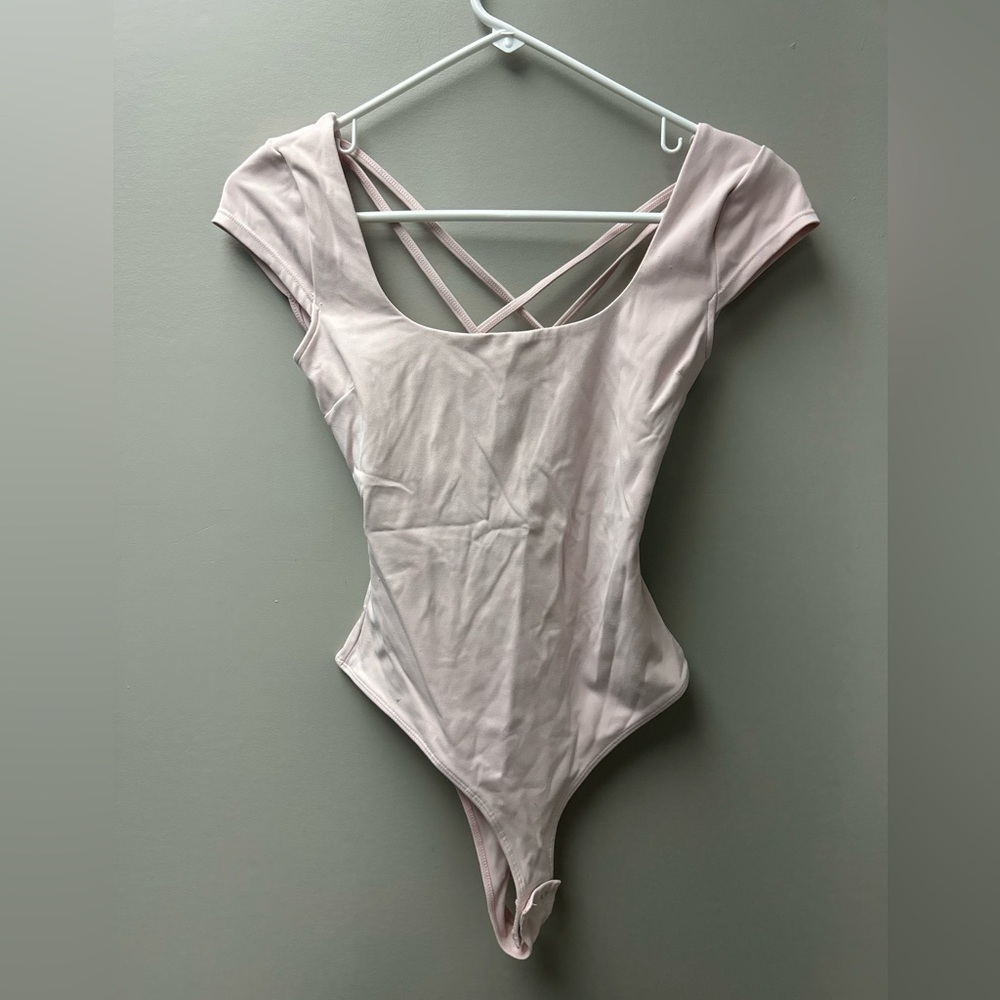 Garage Baby Pink Open Back Criss Cross Bodysuit